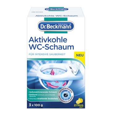 Dr. Beckmann Aktivkohle WC-Schaum - kalt-aktiver Schaum mit Aktivkohle gegen starken Schmutz - Med-Praxisbedarf