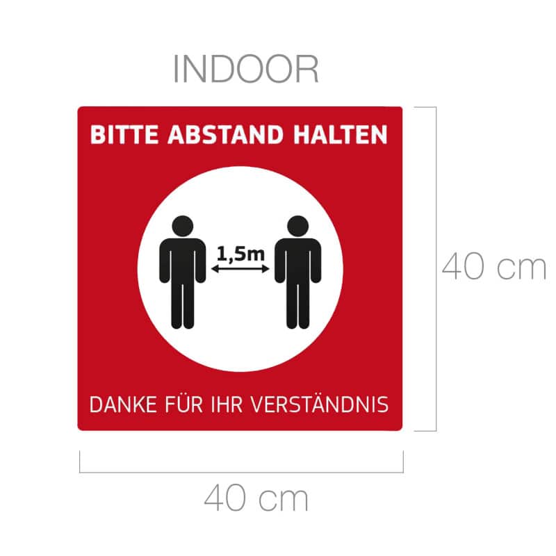 Fußbodenaufkleber Indoor - Abstandsmarkierung für Wartebereiche in Arztpraxen und Kliniken - Med-Praxisbedarf