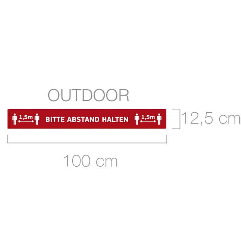 Fußbodenaufkleber Outdoor für Abstand - robuste Bodenfolie für Eingangsbereiche im Außenbereich - Med-Praxisbedarf