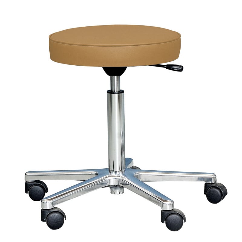 Stuhl Laborhocker in Anthrazit - stabile Aluminiumbasis, Sitzhöhe 50-70 cm - Med-Praxisbedarf