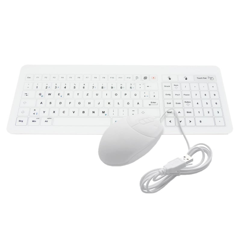 Tastatur- und Maus-Set wasserdicht - für hygienische Bereiche wie Behandlungszimmer - Med-Praxisbedarf