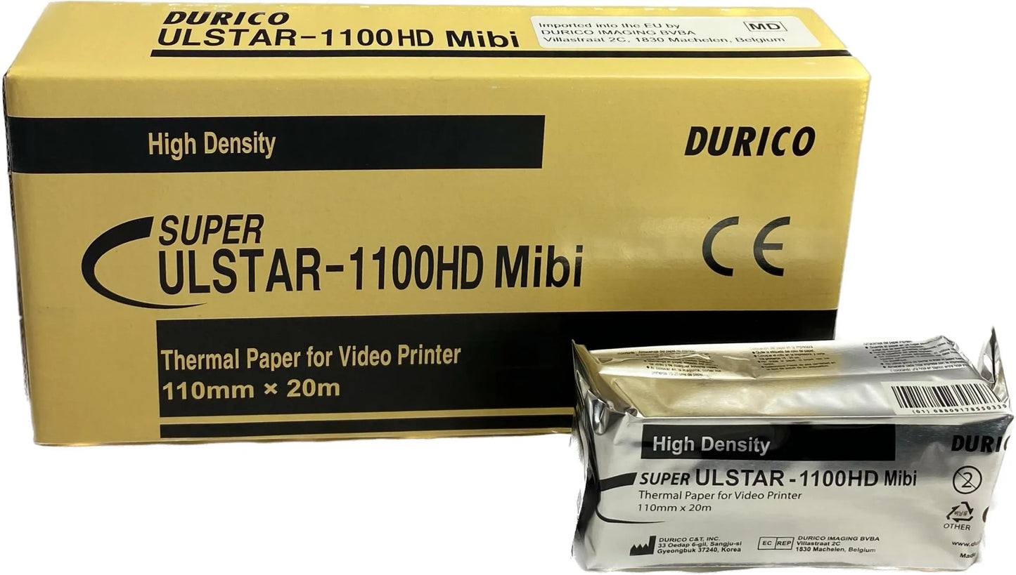 Ulstar 1100HD MIBI Thermopapier - 110mm x 20m für Mitsubishi S/W-Drucker - Med-Praxisbedarf
