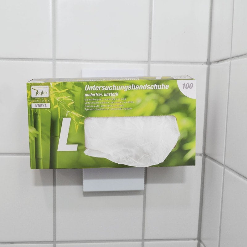 Universalhalter für Spenderboxen - für Handschuh-, Tissue- oder Wischtuchspender - Med-Praxisbedarf