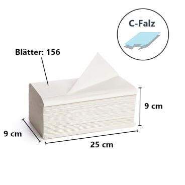 Falthandtücher G für medizinische Einrichtungen - racon easy, 1-lagig, 25 x 31 cm - Med-Praxisbedarf