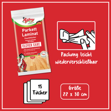 POLIBOY Feuchttücher Packung - Für die Reinigung von Linoleum und Vinylböden - Med-Praxisbedarf