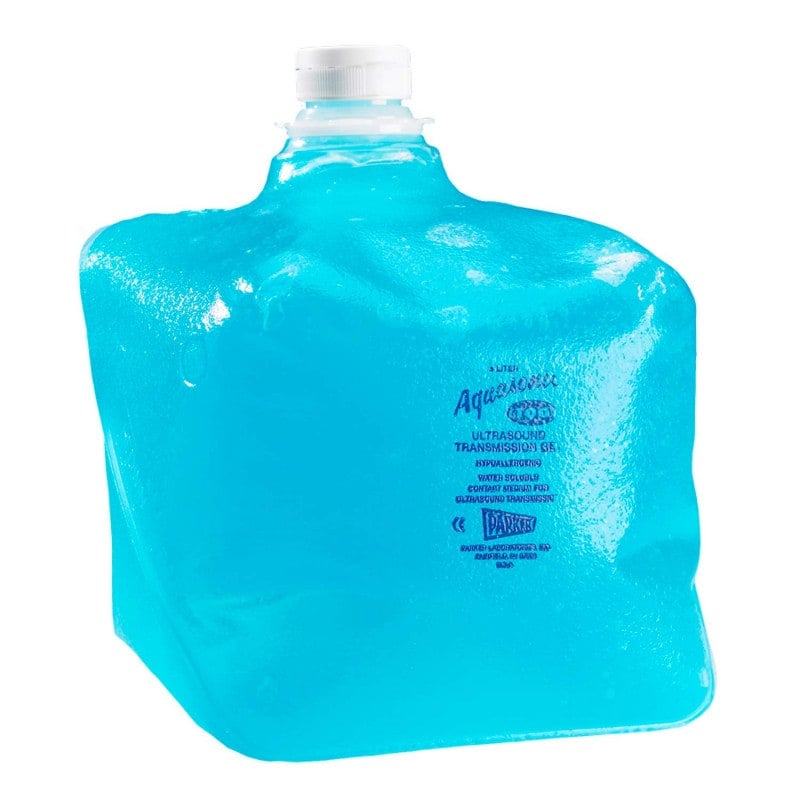 Professionelle Anwendung von Aquasonic Ultraschallgel - bei einer Ultraschalluntersuchung mit Schallkopf - Med-Praxisbedarf