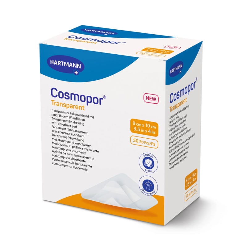 Cosmopor transparent auf Hauttonträger - hautfarbene Folie für unauffälligen Schutz - Med-Praxisbedarf