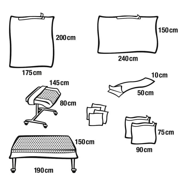 Foliodrape Protect Universal-Set IV - komplettes Abdecksystem für Operationen, inkl. Instrumententisch - Med-Praxisbedarf
