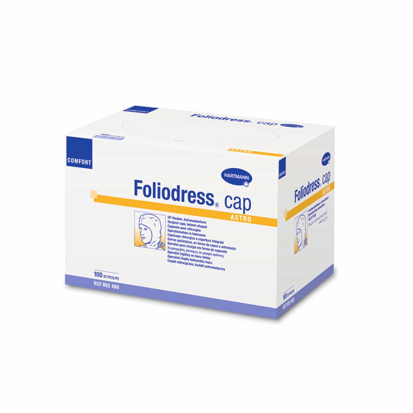 OP-Haube Foliodress Cap Comfort Astro - mit Halsbereich-Schutz, aus hautfreundlichem Vliesstoff - Med-Praxisbedarf