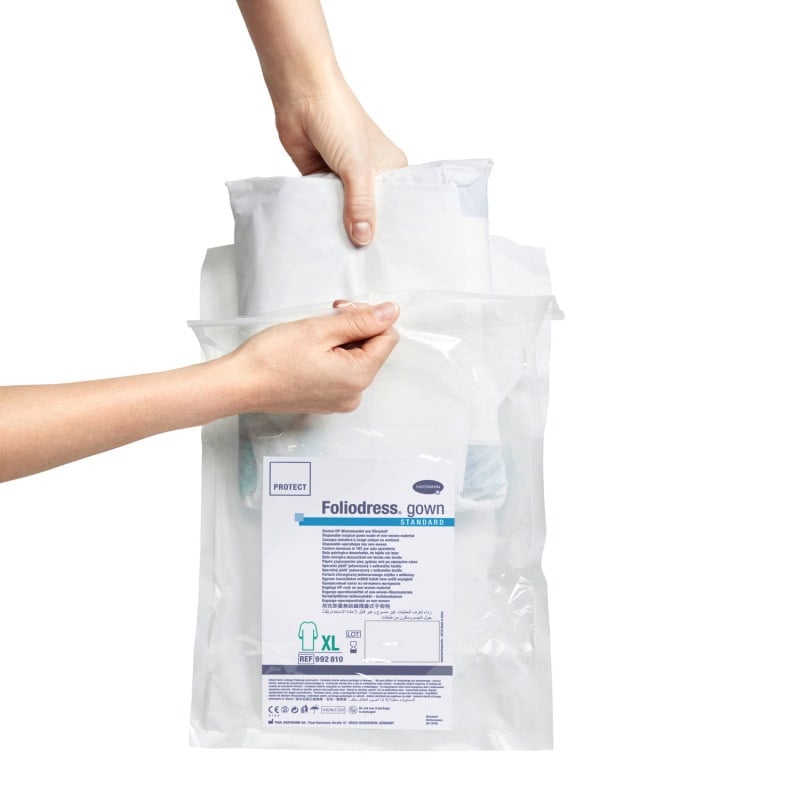 Verstärkter OP-Mantel Protect Reinforced - Einmal-OP-Mantel, hohe Flüssigkeitsbarriere - Med-Praxisbedarf