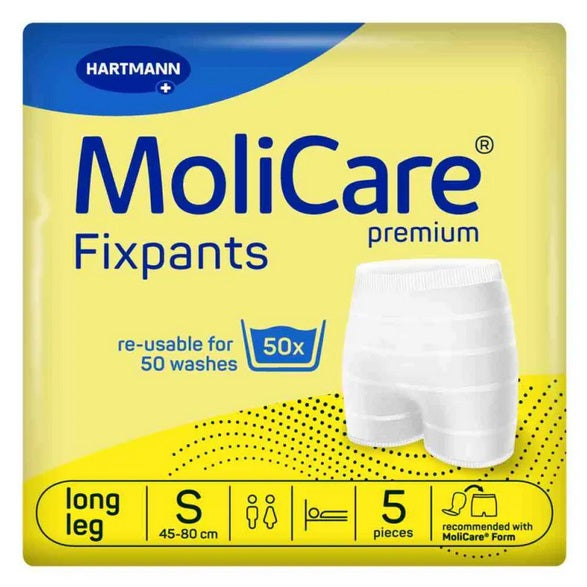MoliCare Fixierhosen long leg von vorne - mit seitlichen Klettverschlüssen für einfaches Anlegen - Med-Praxisbedarf