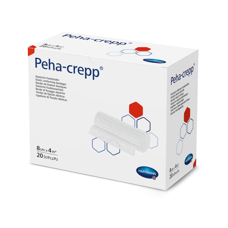 Peha-crepp Fixierbinde 4m - Superelastische Binde für fixierende Verbände - Med-Praxisbedarf