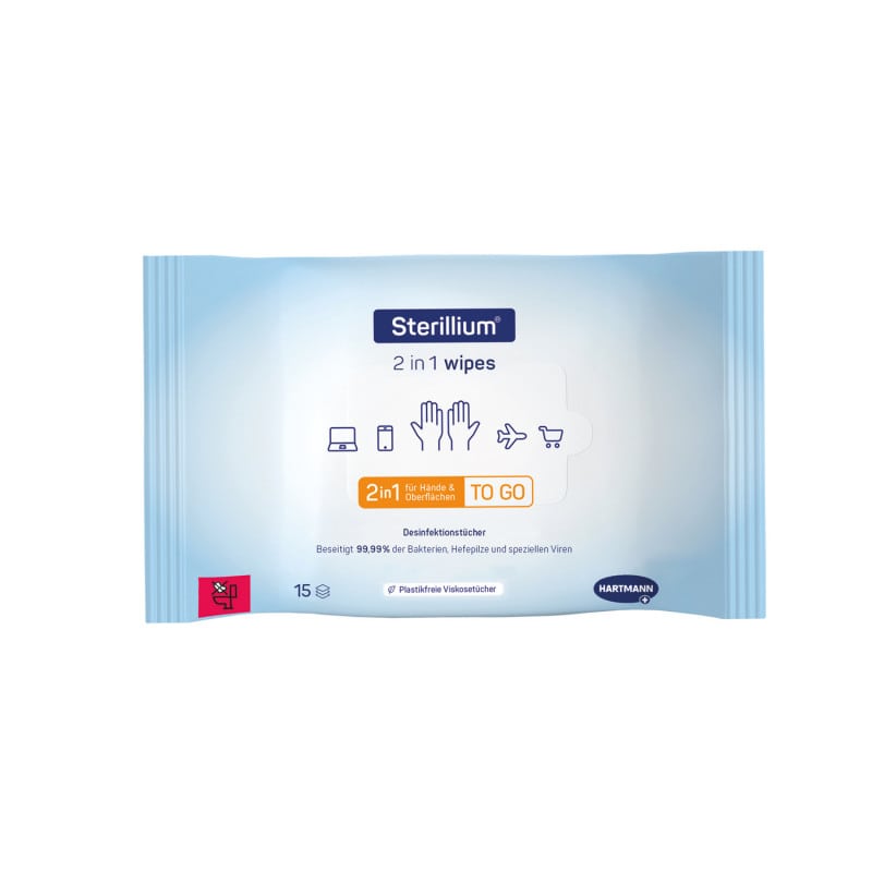 Sterillium 2in1 wipes Desinfektionstücher Box - für Hände und Flächen, praktische Einzeltücher - Med-Praxisbedarf