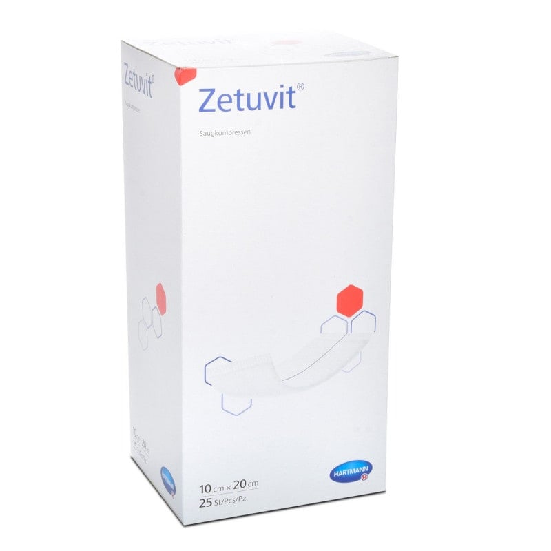 Zetuvit Saugkompresse steril 10x10 cm - Wundauflage für stark sezernierende Wunden - Med-Praxisbedarf