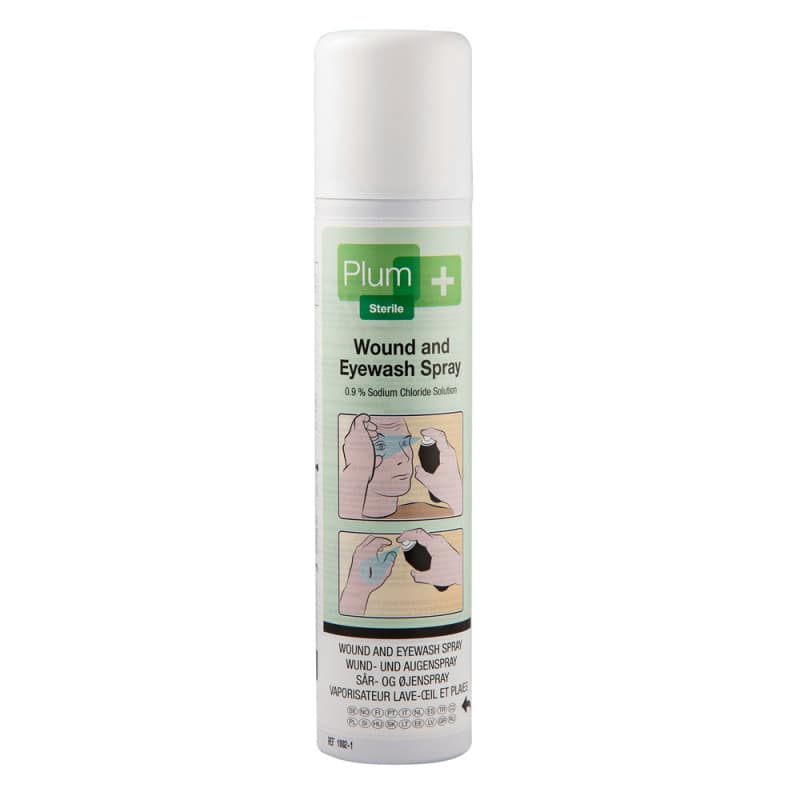 Plum Wund- und Augenspray 0,9% NaCl - sterile Lösung für Wundreinigung und Augenspülung - Med-Praxisbedarf
