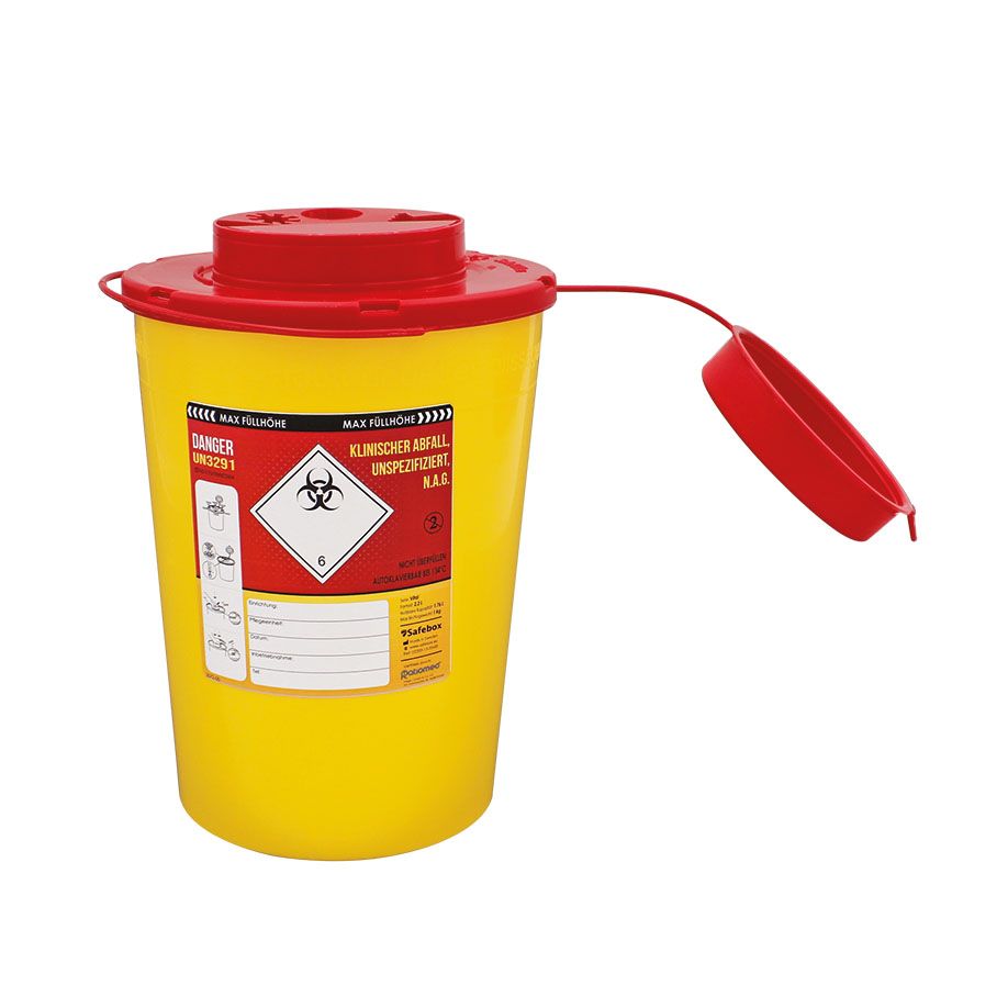 Kanülensammler ratiomed Safe-Box - robuster Kunststoffbehälter mit durchstichsicherer Wand - Med-Praxisbedarf