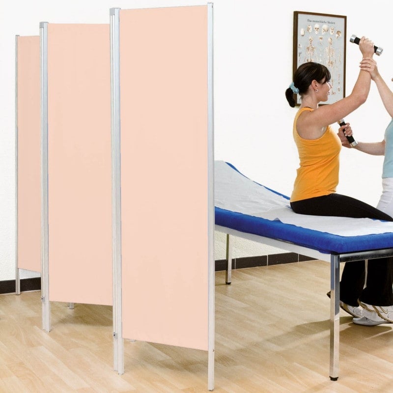 Mobiler Paravent mit Rollen - Aufbau aus drei Elementen, flexibel positionierbar - Med-Praxisbedarf