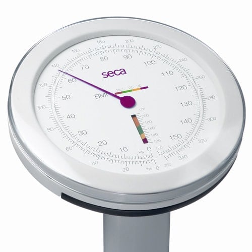 seca 755 BMI-Waage Detail - Skala für Körpergewicht und Body-Mass-Index - Med-Praxisbedarf
