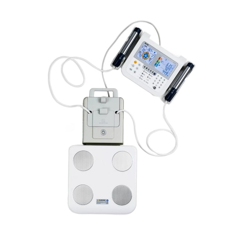 Tanita MC-780 MA Körperanalysemonitor - Seitenansicht des medizinischen Körperanalysers, schwarzes Gehäuse - Med-Praxisbedarf