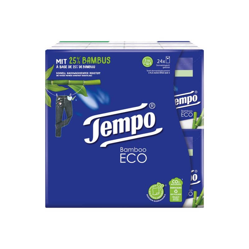 TEMPO Bamboo ECO Taschentücher Packung - aus schnell nachwachsendem Bambus, umweltfreundlich - Med-Praxisbedarf
