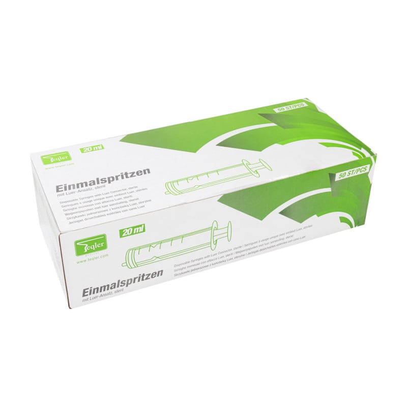 Spritze 60ml mit Luer-Ansatz - transparente Einmalspritze für Labor und Praxis, skaliert - Med-Praxisbedarf