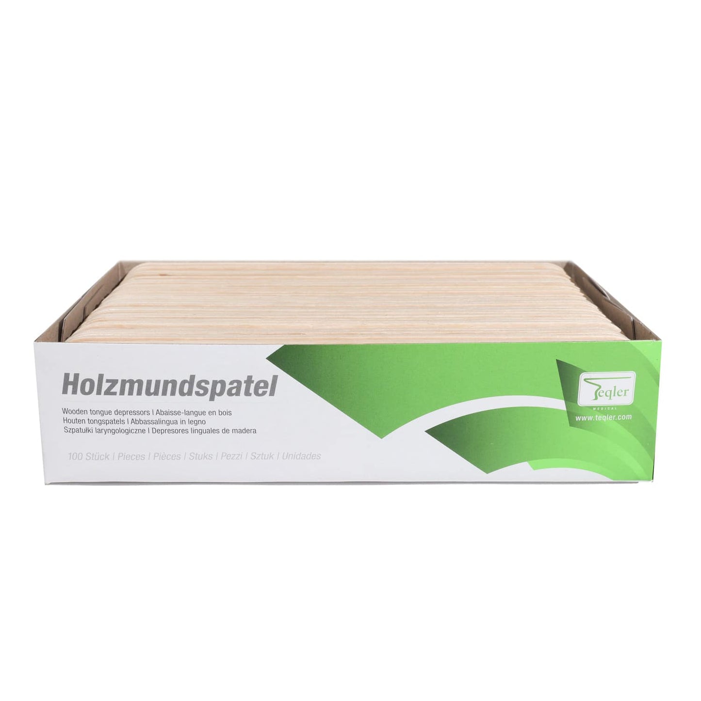 Holzmundspatel Detailaufnahme - dünnes Holzstäbchen 1,8 mm Höhe, medizinisches Hilfsmittel - Med-Praxisbedarf