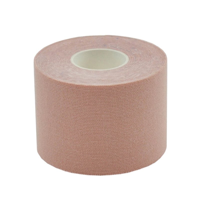Teqler Kinesiology-Tape Anwendung am Knie - zeigt korrektes Taping für die Schmerzlinderung - Med-Praxisbedarf