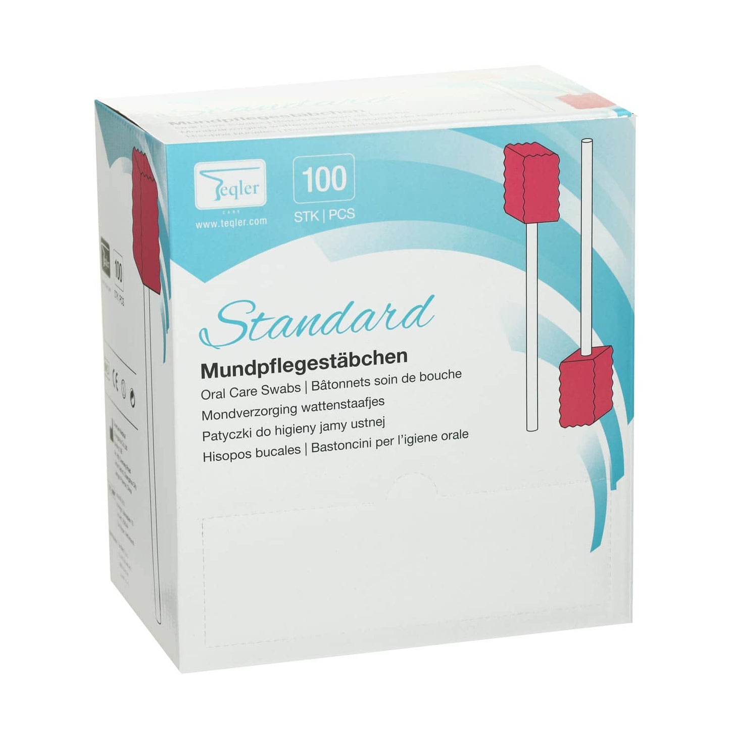 Mundpflegestäbchen Teqler Standard - Einweg, hygienisch, mit weichem Schaumstoffkopf - Med-Praxisbedarf