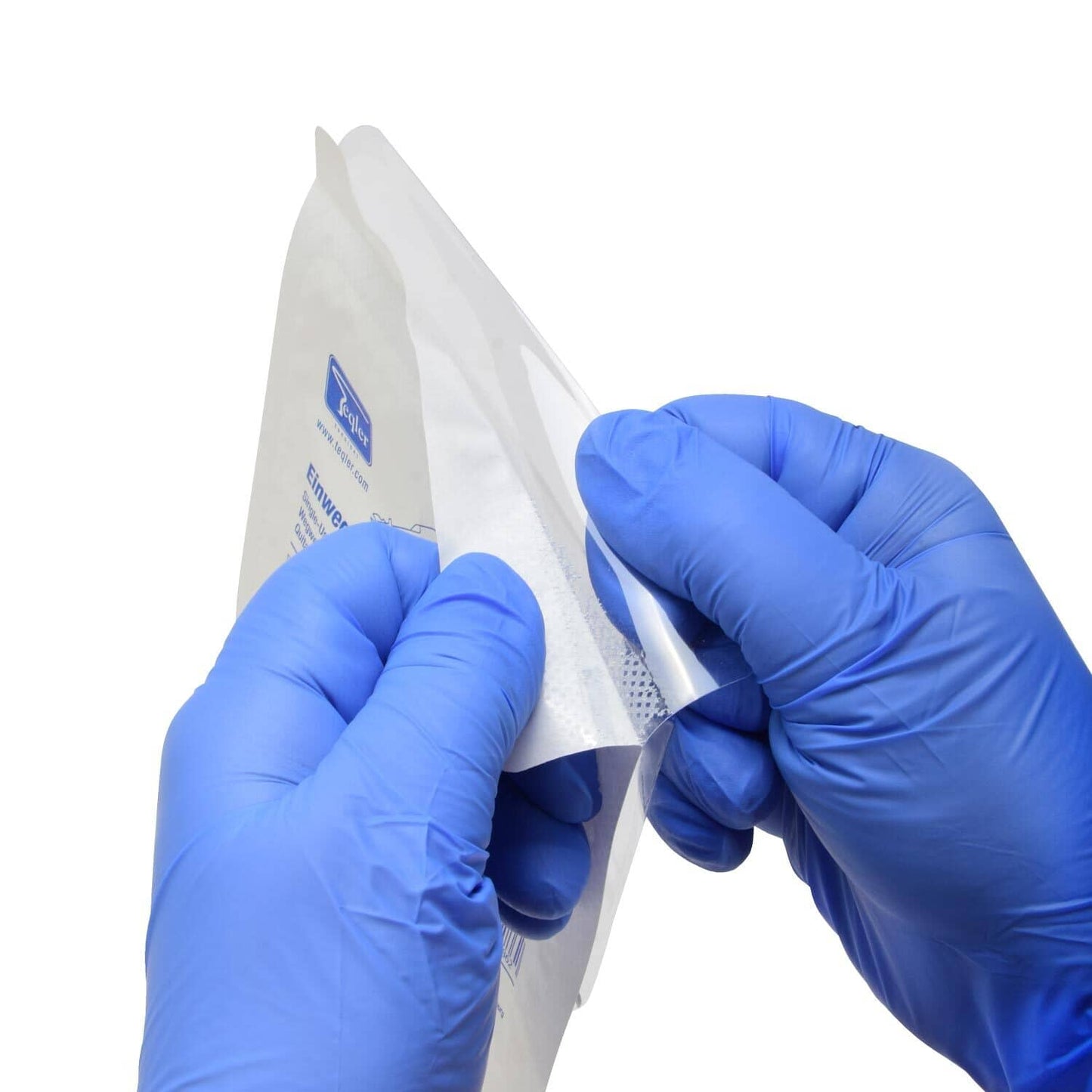 Blaue Nitrilhandschuhe Größe M - latexfrei, für medizinische Untersuchungen - Med-Praxisbedarf