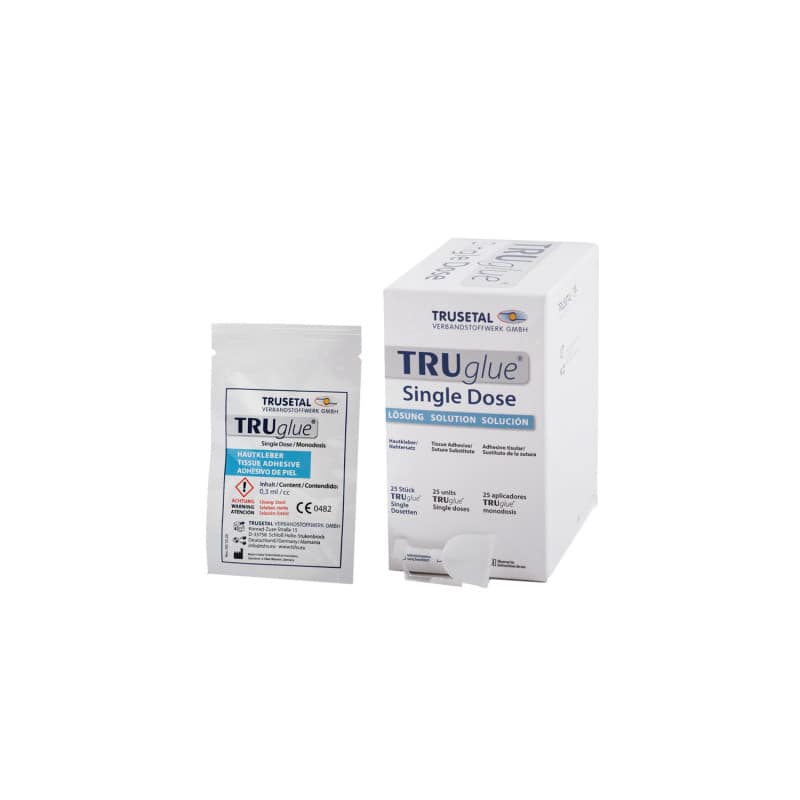 TRUglue Wundkleber Verpackung - Produkt für den nahtlosen Verschluss von Verletzungen - Med-Praxisbedarf