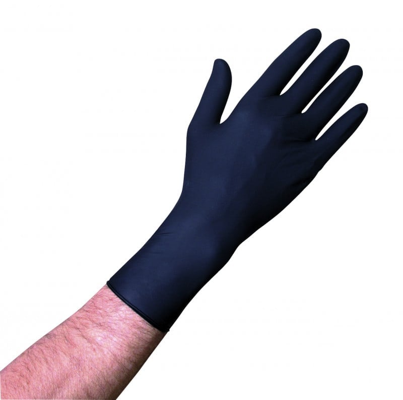 Untersuchungshandschuh Select Black 300 - lange Latexhandschuhe von Unigloves - Med-Praxisbedarf