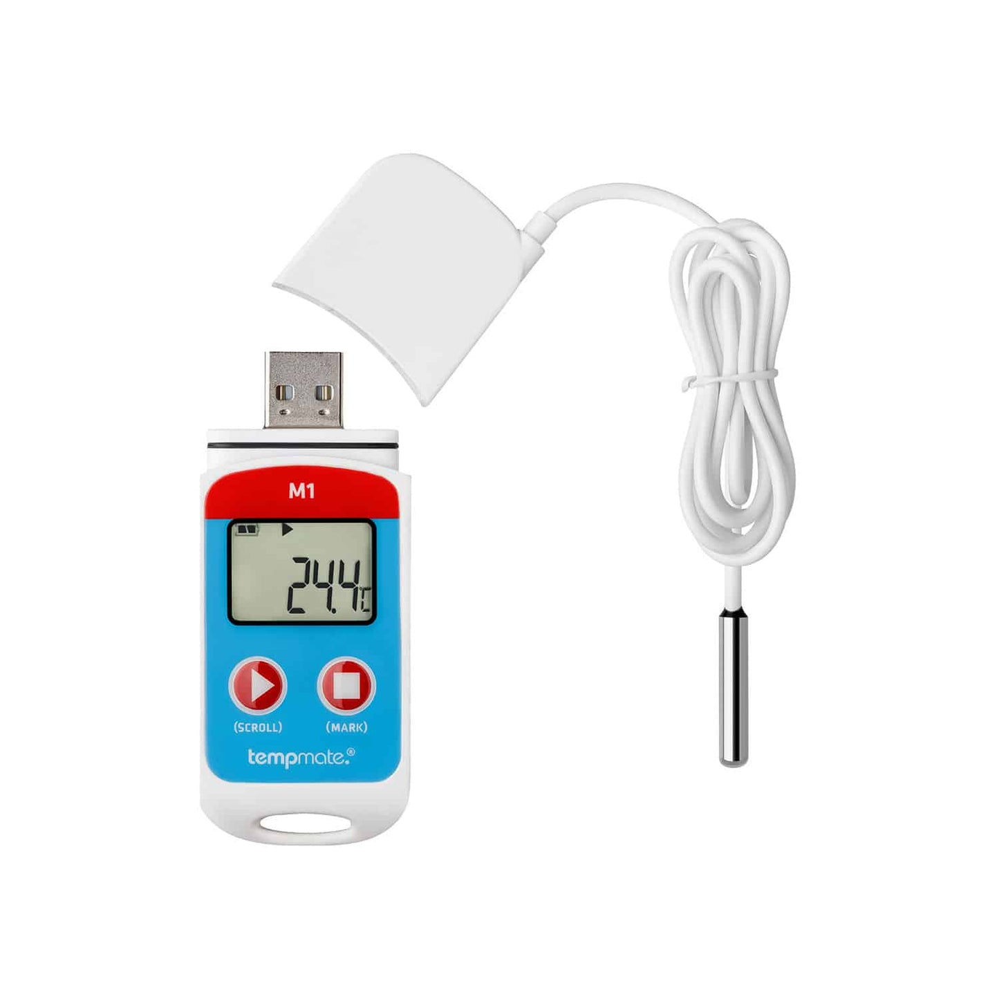 VERSAPAK Temperaturlogger in Verpackung - Lieferumfang mit Logger und Bedienungsanleitung - Med-Praxisbedarf