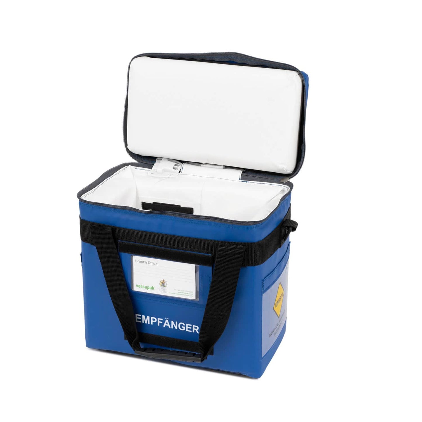 Versapak Labortasche geöffnet - Innenraum mit Fächern, transparentes Material - Med-Praxisbedarf
