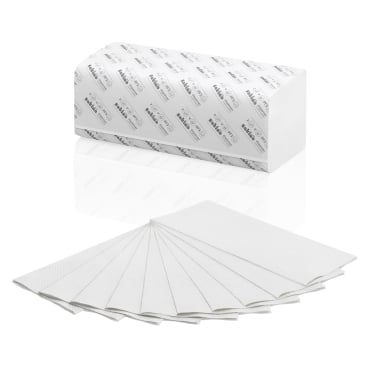 Papierhandtücher 2-lagig 25x23 cm - Für handelsübliche Spender, hygienische Händetrocknung - Med-Praxisbedarf