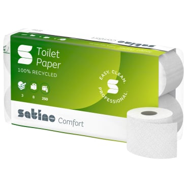 MT1 Toilettenpapier Kleinrolle im praktischen 10er-Pack - Satino Comfort, hochweiß - Med-Praxisbedarf