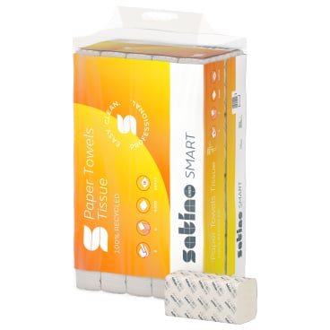 Smart Papierhandtücher von Satino - im V-Falz, 24 cm breit und 23 cm hoch, Praxisbedarf - Med-Praxisbedarf