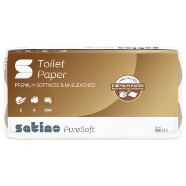MT1-kompatibles Toilettenpapier Satino PureSoft - 2-lagiges, ungebleichtes Hygienepapier - Med-Praxisbedarf