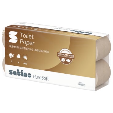 Ungebleichtes Toilettenpapier Satino PureSoft - 2-lagig, kompatibel mit MT1-Spendersystemen - Med-Praxisbedarf