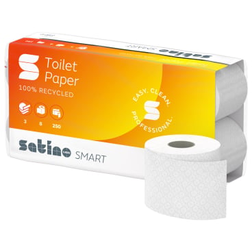 Toilettenpapier Satino Smart 3-lagig - hochweiß, MT1-kompatibel für hohen Hygienestandard - Med-Praxisbedarf