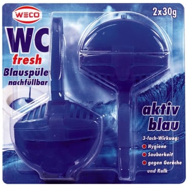 WECO WC Stein fresh Blauspüler nachfüllbar - Ozean Duft, gründliche WC-Reinigung - Med-Praxisbedarf