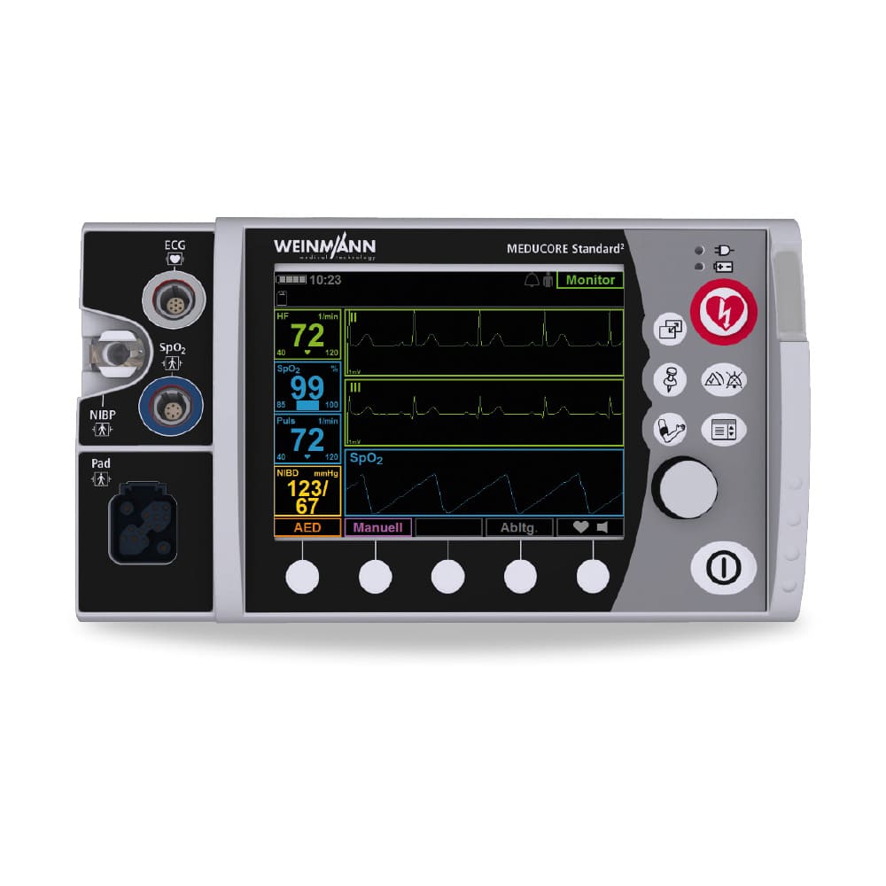 MEDUCORE Standard² Defibrillator Bedienpanel - klare Anzeige und einfache Handhabung im Notfall - Med-Praxisbedarf