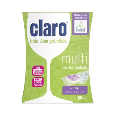 Claro Multi Tabs im praktischen Format - für hygienisch reines Geschirr in Kliniken - Med-Praxisbedarf
