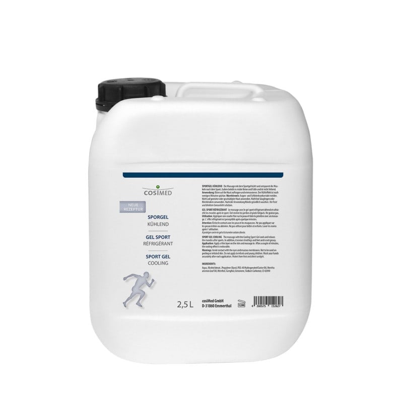Kühlendes Sportgel für Muskeln - cosiMed Sportgel in großer 2500 ml Kanister-Abfüllung - Med-Praxisbedarf
