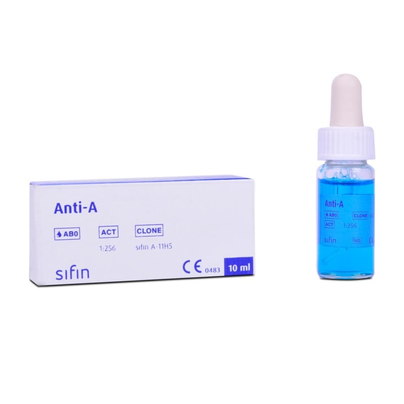 Testreagenz Blutgruppenbestimmung - mit Antikörpern für A, B und D, von sifin - Med-Praxisbedarf