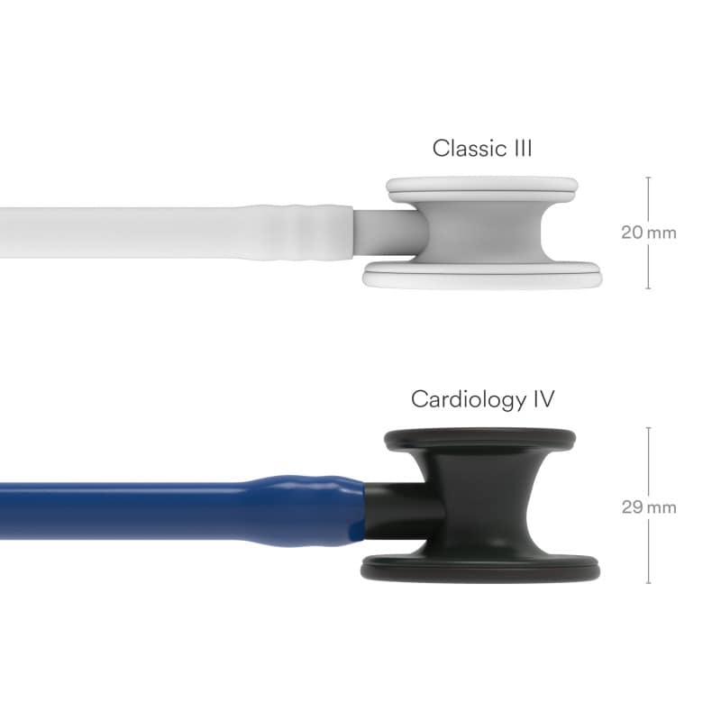 Littmann Cardiology IV Stethoskop - Doppelkopf, schwarz mit silbernem Bruststück - Med-Praxisbedarf