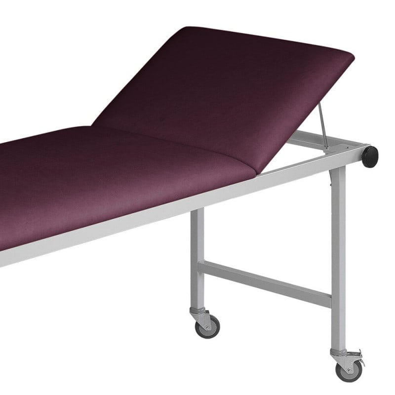 Edelstahl-Untersuchungsliege Detailaufnahme Griff - sichere Patientenlagerung, ergonomisch - Med-Praxisbedarf