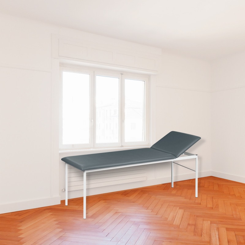 Untersuchungsliege mit höhenverstellbarem Kopfteil - elektrisch verstellbar, gepolstert, für Kliniken - Med-Praxisbedarf