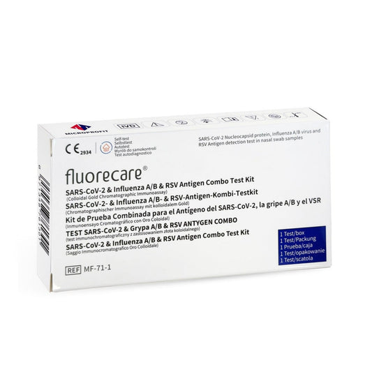 Fluorecare 4in1 Kombi Schnelltest - Nachweis von Covid-19, Influenza und RSV - Med-Praxisbedarf