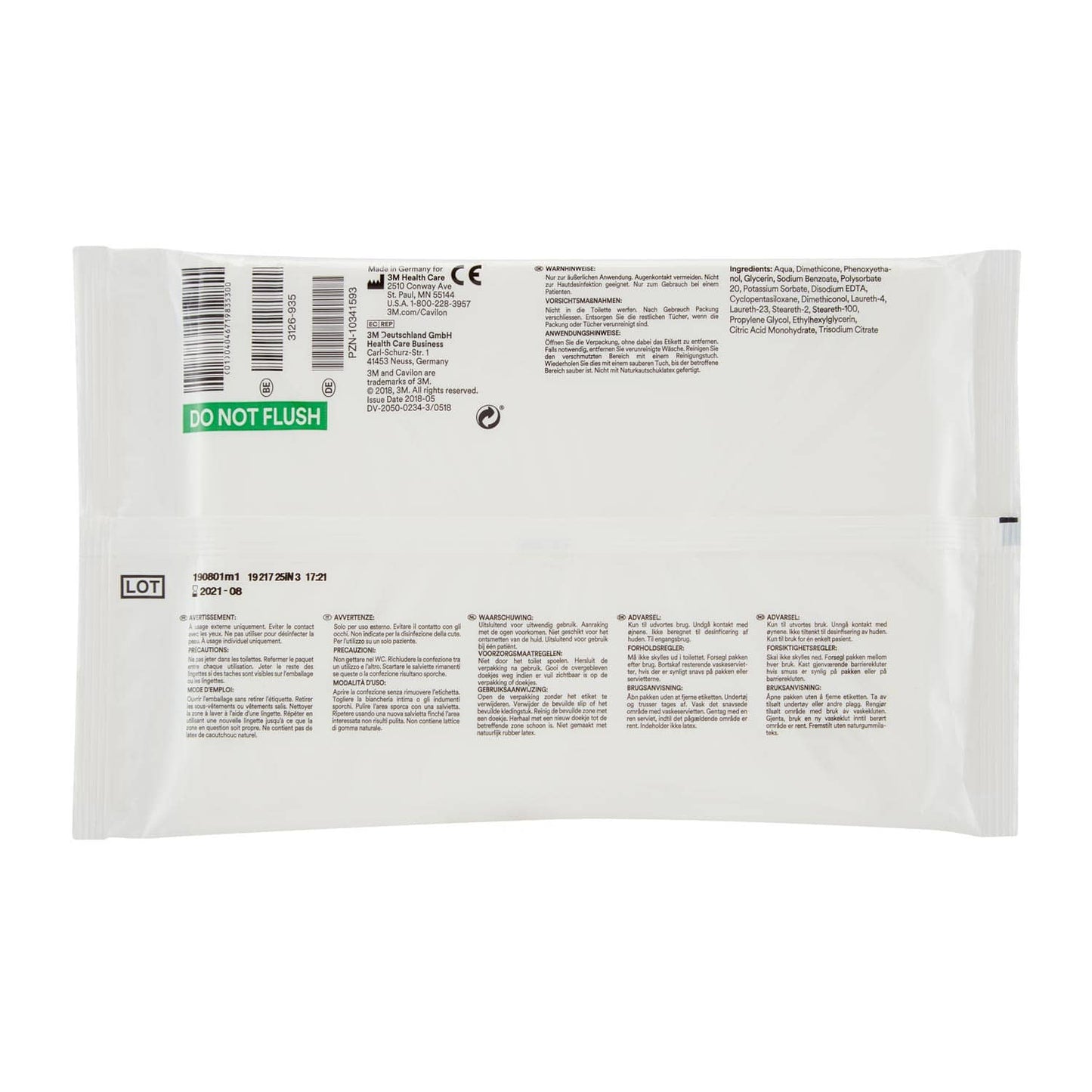 3M Cavilon Reinigungstücher für Inkontinenzpflege - pH-neutral, feuchtigkeitsspendend - Med-Praxisbedarf