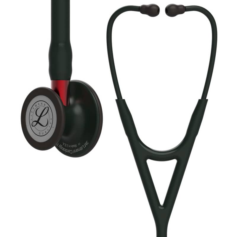 Littmann Cardiology IV Stethoskop Stem-Edition - schwarzes Bruststück mit silbernem Stethoskopkopf - Med-Praxisbedarf